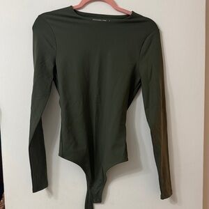 Abercrombie & Fitch Olive Long Sleeve Bodysuit